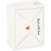 Love Letter Vase Romantic Heart Shaped Flower Holder for Valentine's Day - White - image 1