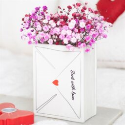 Love Letter Vase Romantic Heart Shaped Flower Holder for Valentine's Day - White - thumbnail 2