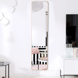 Rectangular Soft-Corner Wall-Mounted Full Length Mirror - Gold - thumbnail 3