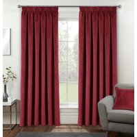 Pair of Oxford Red Blackout Velvet Supersoft Tape Top - Red / 229cm / 183cm - image 1