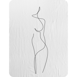 Line Art Drawing Of Woman Blanket - White - thumbnail 2