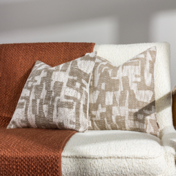 Ola Jacquard Cushion - Taupe / 80 Polyester 20 Feather - thumbnail 3