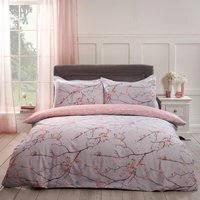 Dreamscene Spring Blossoms Print Duvet Cover Bedding Set - Pink / Double - thumbnail 1