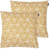 Geometric Print Outdoor Cushion (Set of 2) - Yellow - image 1