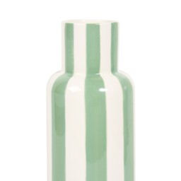 Ceramic Stripe Vase - Green - thumbnail 3