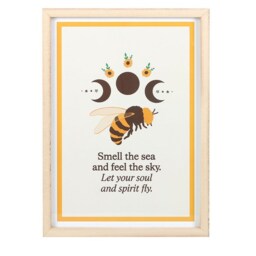 Summer Solstice Bee Wall Art Print With Inspirational Quote - White - thumbnail 3