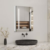 AICA LED Bathroom Mirror Cabinet - White / 60cm / 9.83kg
