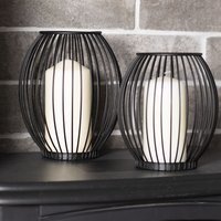 Cage Candle Holders - Set of 2 - Black - image 1