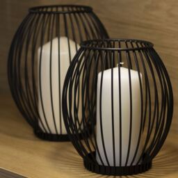 Cage Candle Holders - Set of 2  - Black - thumbnail 2