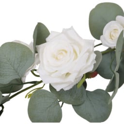 Artificial Vine Garland Eucalyptus Leaves Rose Flower Cirrus Hanging Wall Decor - Green - thumbnail 5