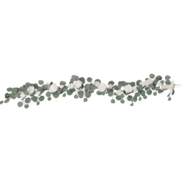 Artificial Vine Garland Eucalyptus Leaves Rose Flower Cirrus Hanging Wall Decor - Green - thumbnail 4