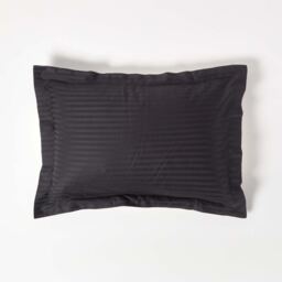 330 Thread Count Egyptian Cotton Oxford Pillowcase - Black - thumbnail 4