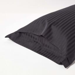 330 Thread Count Egyptian Cotton Oxford Pillowcase - Black - thumbnail 3