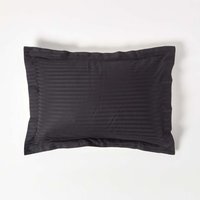 330 Thread Count Egyptian Cotton Oxford Pillowcase - Black - thumbnail 1