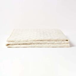 Organic 300 TC Luxury Quilted Fitted Mattress Protector - Cream / Double - thumbnail 3