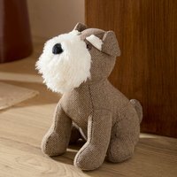 Schnauzer Dog Herringbone Door Stop - Brown
