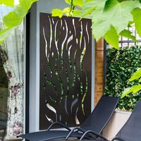 MirrorOutlet Amarelle Extra Large Metal Flame Garden screen Mirror 180cm X 90cm - Black - image 1