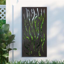 MirrorOutlet Amarelle Extra Large Metal Flame Garden screen Mirror 180cm X 90cm - Black - thumbnail 3