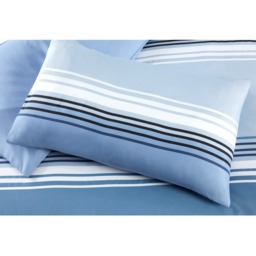 Chicago Microfiber Polyester Stripe Duvet Set With Pillowcase - Blue / Double - thumbnail 2