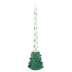 Fir Tree Candle Holder with Taper Candle Festive Centerpiece - Green - thumbnail 4