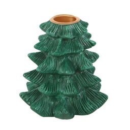 Fir Tree Candle Holder with Taper Candle Festive Centerpiece - Green - thumbnail 3