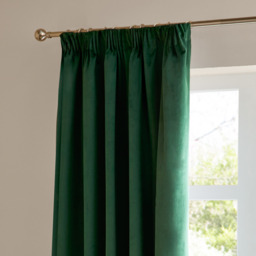 Ultimate Velvet Room Darkening Pencil Pleat Curtain Pair - Emerald / 168cm / 183cm - thumbnail 4