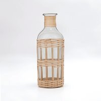 Jada Small Striped Vase - Glass 90%,Cane 10%