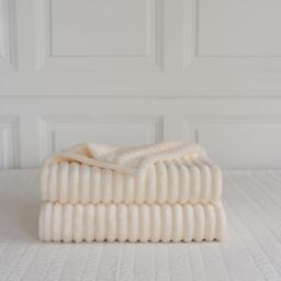Chunky Cord Blanket Throw - Ivory / 150x200cm - thumbnail 2