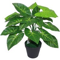 Leaf Design UK Realistic Large Artificial Foliage Plant with Pot - Dark Taro / 25cm / 45cm