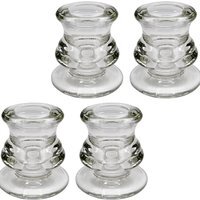 Glass Candle Holders Set - Clear