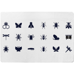 Insect Icons Designer Rug - White / 200cm - thumbnail 2
