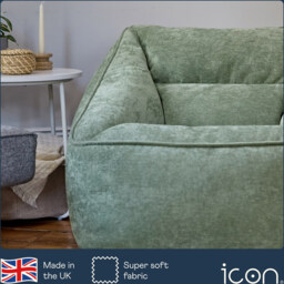 icon Natalia Giant Chenille Armchair Bean Bag - Green - thumbnail 5