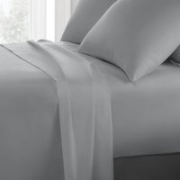 Luxury T200 Cotton Flat Sheet - Grey / Double
