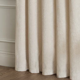 Lustre Velvet Fully Lined Eyelet Curtain Pair - Ivory / 229cm / 168cm - thumbnail 2
