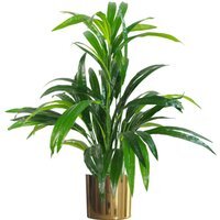 Artificial Realistic Bamboo Shrub with Metal Planter - Gold Planter
