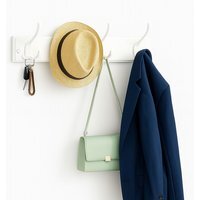 Wall Mounted 4 Coat Hooks In White MDF - White - thumbnail 1