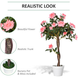 Outsunny Artificial Rose Tree - Pink / 3.5kg - thumbnail 4