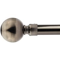 16-19mm Sphere Extendable Eyelet Metal Curtain Pole Set - Black Silk / 120cm