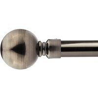 16-19mm Sphere Extendable Eyelet Metal Curtain Pole Set - Black Silk / 120cm