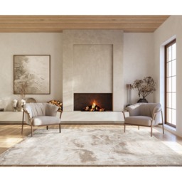 Elysium Modern Abstract Living Room Area Rug Metallic Sheen- Nebula Pearl - Pearl / 220cm - thumbnail 2