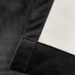 Hampton Black Blackout Velvet Supersoft Eyelet Curtains - Black / 117cm / 137cm - thumbnail 2