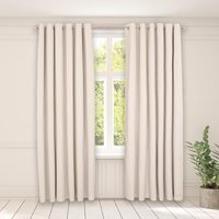 Woven Texture Pair of Eyelet Curtains - Cream / 228cm