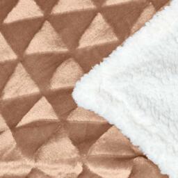 Homescapes Geometric Triangle Velvet Throw - Light Brown / 200cm - thumbnail 4