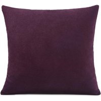 Plain Velvet Chenille Cushion - Aubergine