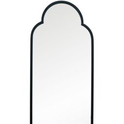 The Duplici Black Double Arched Garden Wall Mirror - Black / 59cm - thumbnail 3