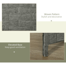 HOMCOM 4-Panel Folding Wall Divider Room Wave Fibre Privacy Screen Panels - Grey - thumbnail 5