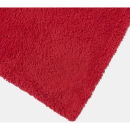 Soft Plain Teddy Fleece Throw - Red / 240cm - thumbnail 5