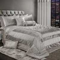 Luxury Metallic Geometric Foil Pattern Bedspread - Silver / King - image 1