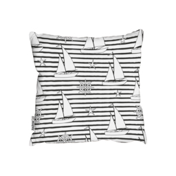 Sailboats Outdoor Cushion - Black / 60cm - thumbnail 2