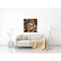 Vintage Floral Graphic Art on Canvas - Yellow / 77cm / 114cm - thumbnail 2
